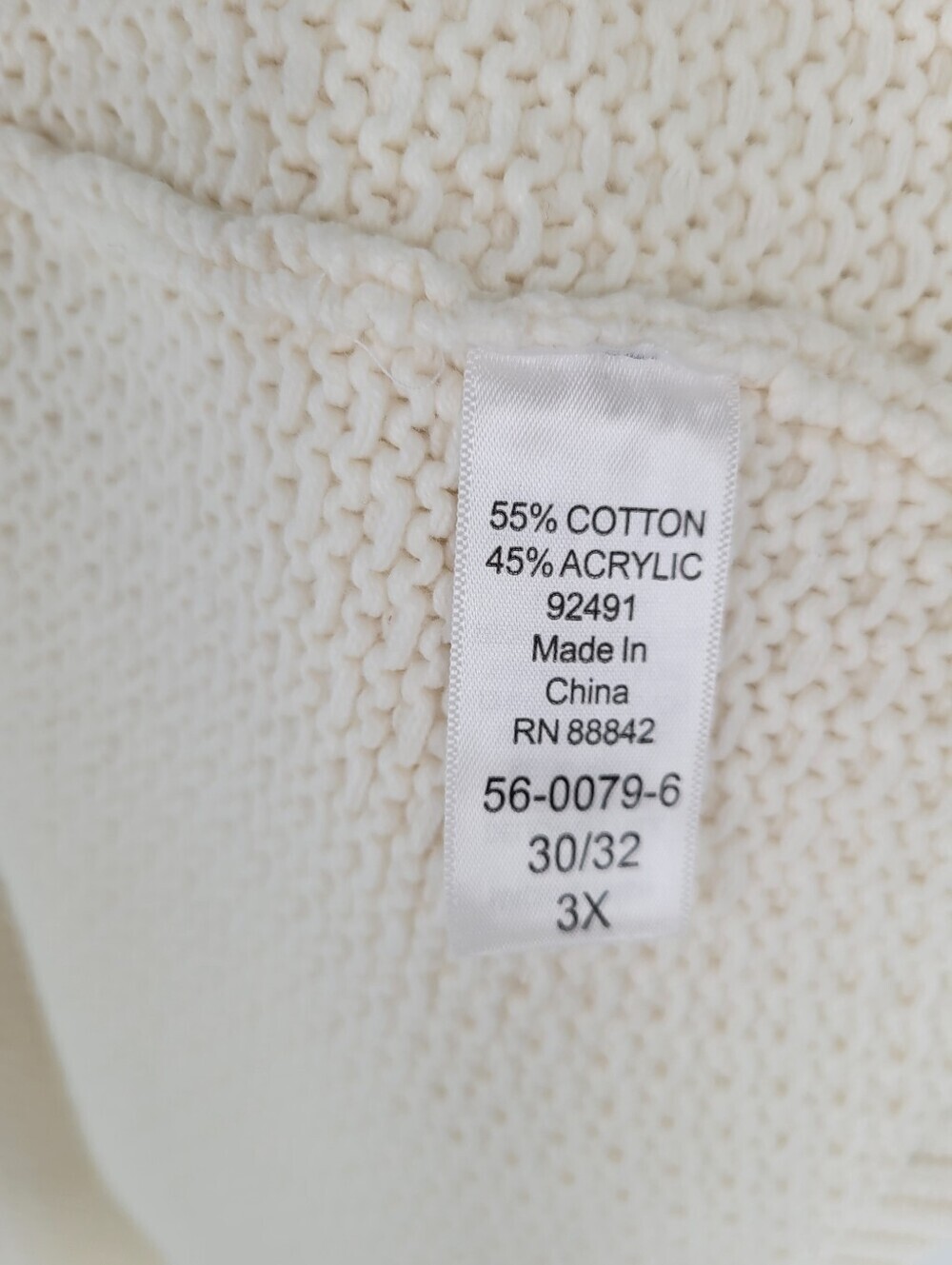 Ellos Cream Open-Front Knit Women's Sweater Cardigan Size 3X - Picture 2 of 7